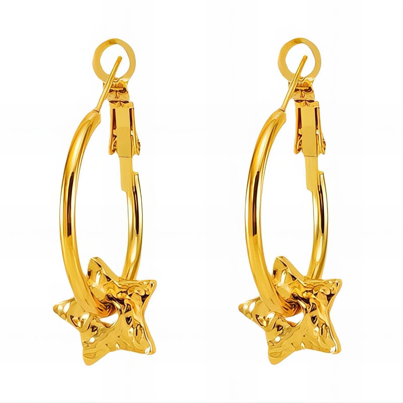 18K gold plated Stainless steel  Stars earrings, Intensity - The Best Accessory