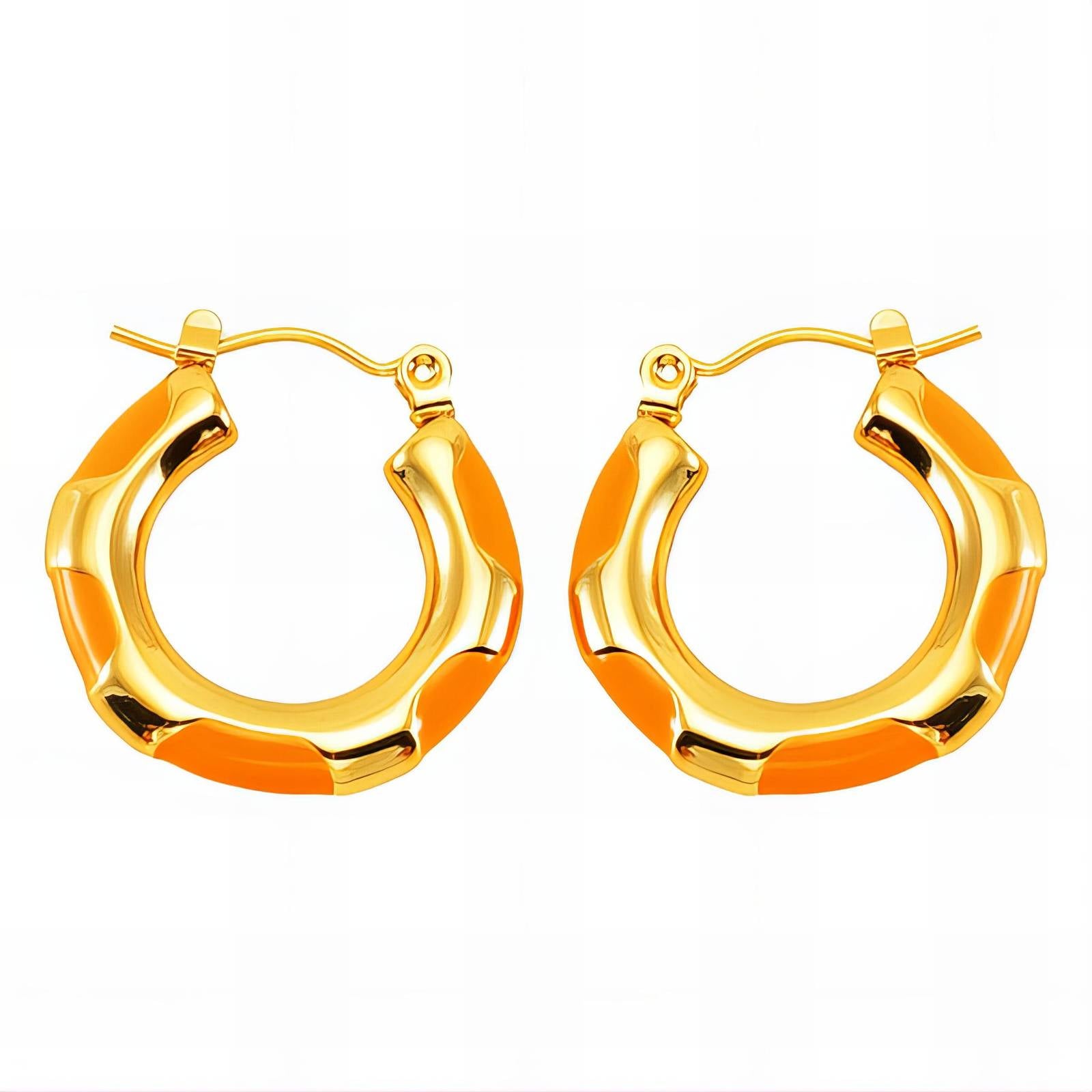 18K Gold Plated Stainless Steel Hoop Earrings, Intensity - The Best Accessory