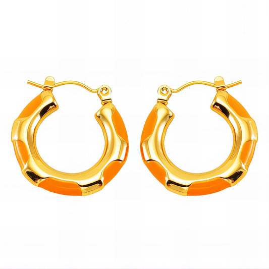 18K Gold Plated Stainless Steel Hoop Earrings, Intensity - The Best Accessory
