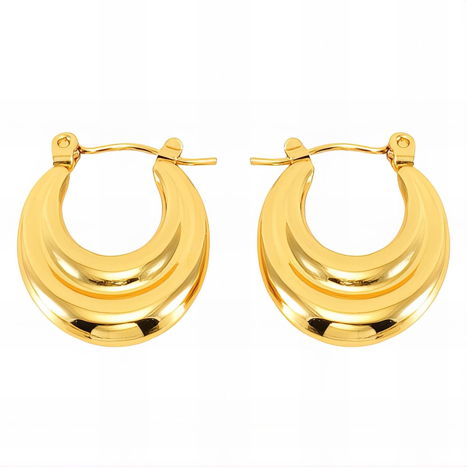 18K gold plated Stainless steel hoop earrings, Intensity - The Best Accessory
