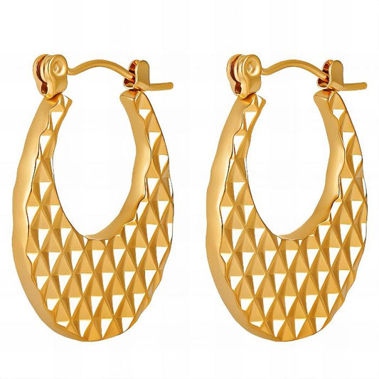 18K Gold Plated Stainless Steel Hoop Earrings, Intensity - The Best Accessory