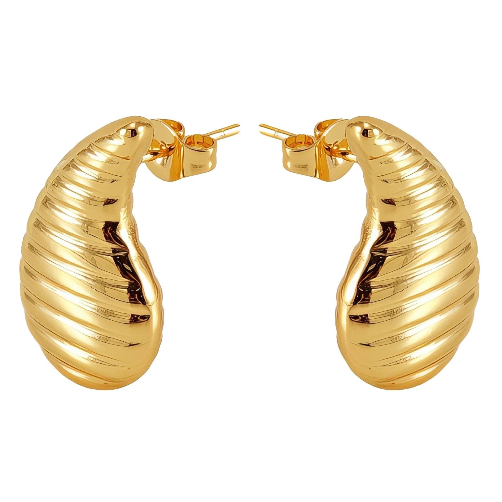 18K Gold Plated Stainless Steel Teardrop Earrings, Intensity - The Best Accessory
