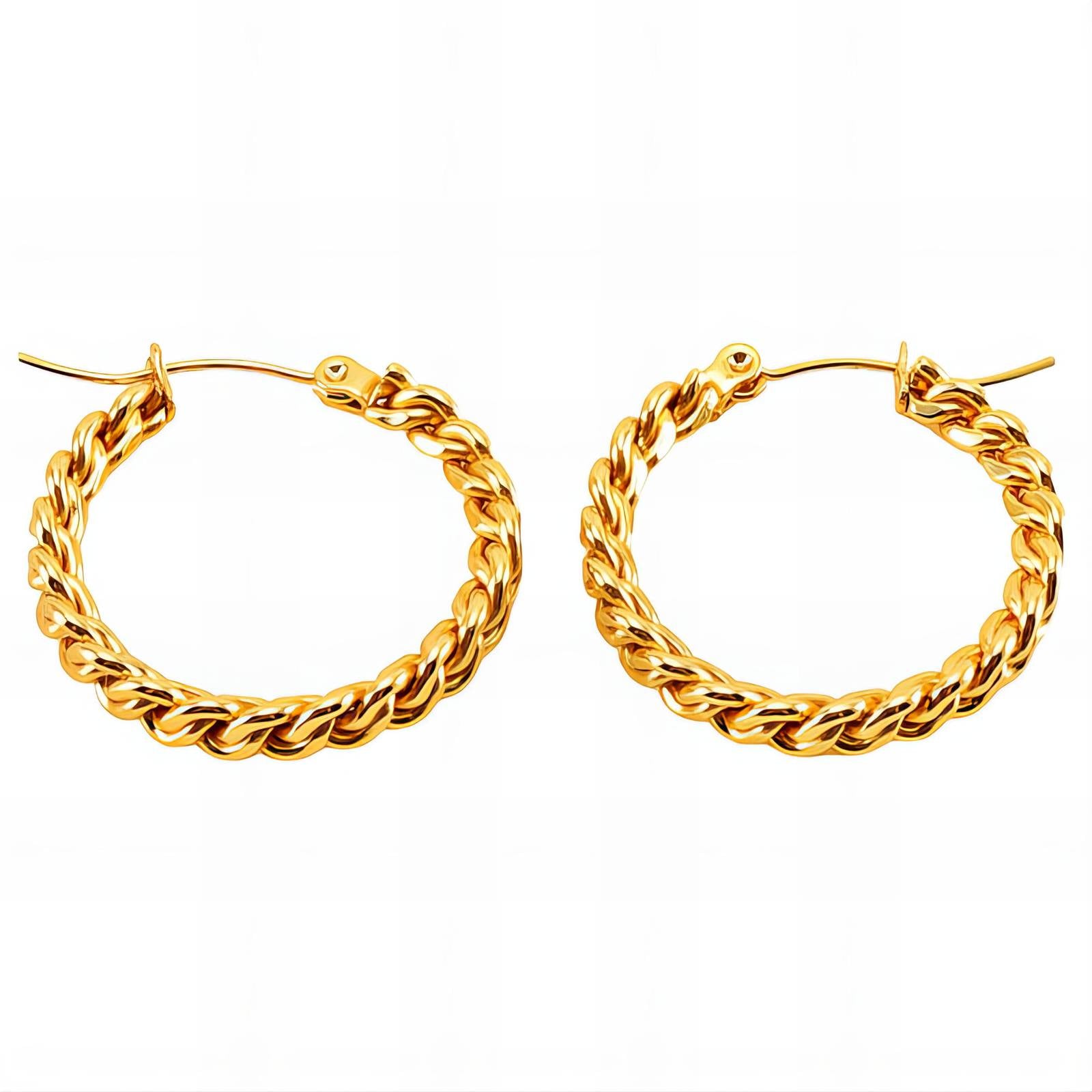 18K Gold Plated Stainless Steel Hoop Earrings, Intensity - The Best Accessory