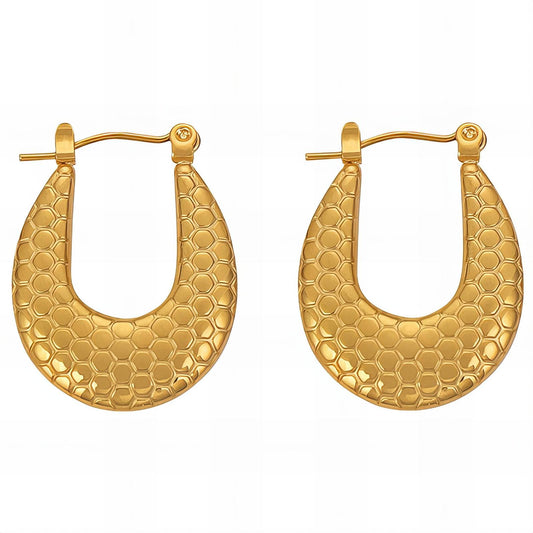 18K Gold Plated Stainless Steel Hoop Earrings, Intensity - The Best Accessory