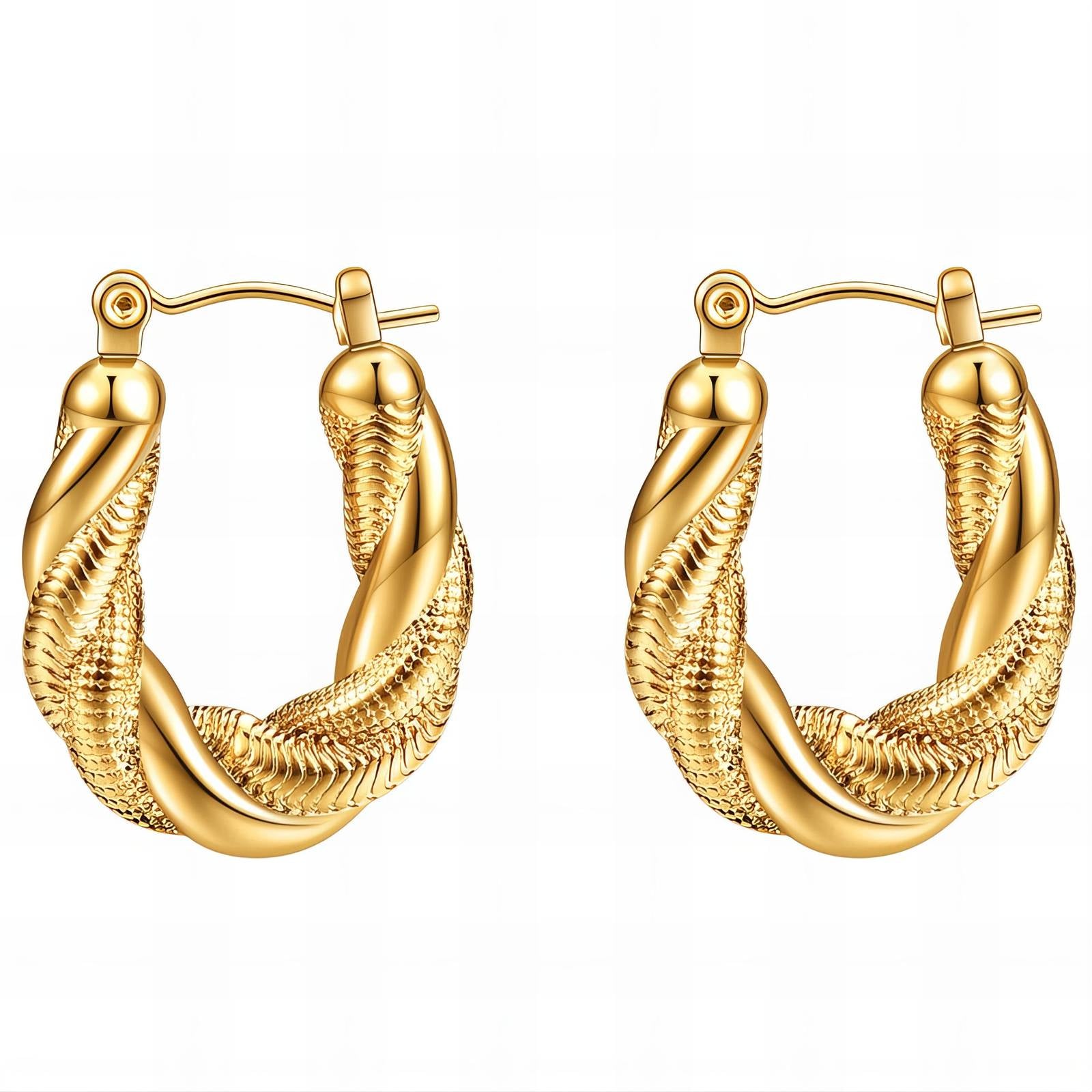 18K Gold Plated Stainless Steel Hoop Earrings, Intensity - The Best Accessory