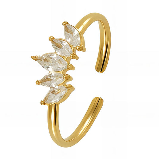 18K gold plated Stainless steel finger ring, Intensity - The Best Accessory
