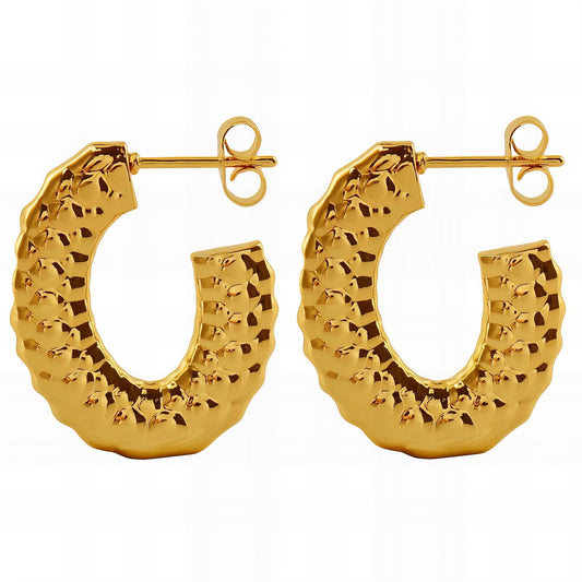 18K Gold Plated Stainless Steel Hoop Earrings, Intensity - The Best Accessory