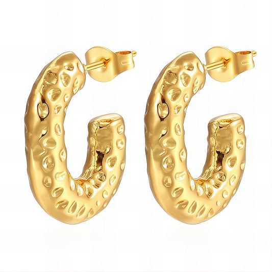 18K Gold Plated Stainless Steel Hoop Earrings, Intensity - The Best Accessory