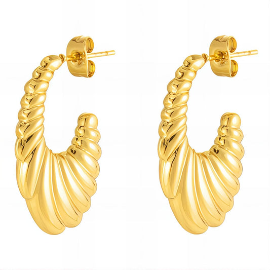 18K Gold Plated Stainless Steel Hoop Earrings, Intensity - The Best Accessory
