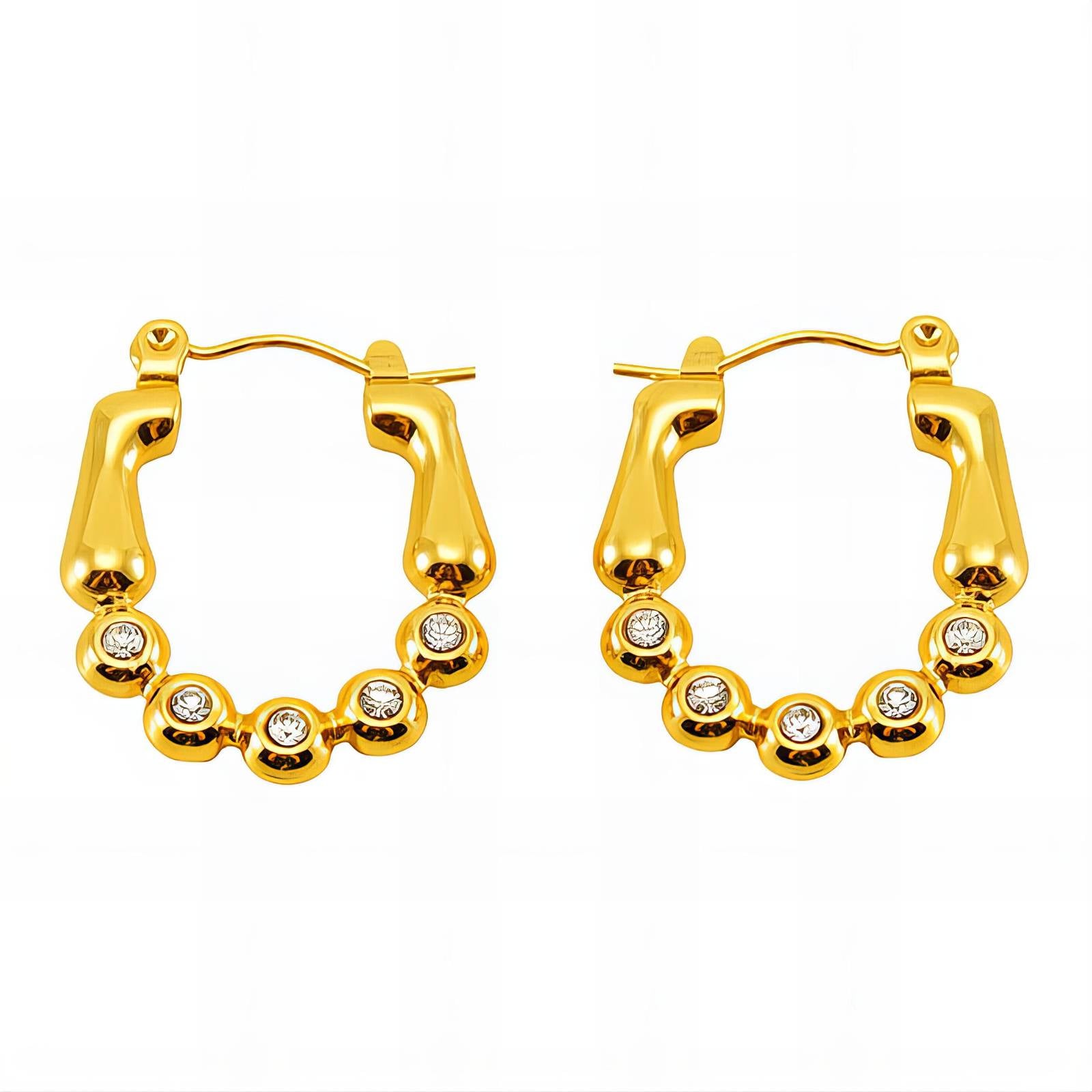 18K Gold Plated Stainless Steel Hoop Earrings, Intensity - The Best Accessory