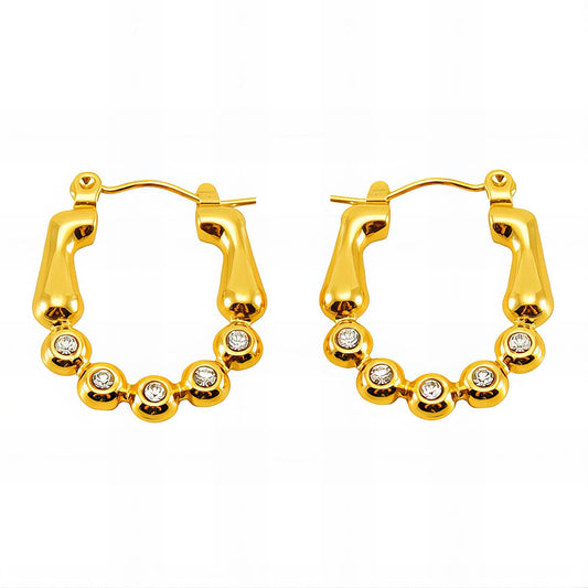 18K Gold Plated Stainless Steel Hoop Earrings, Intensity - The Best Accessory