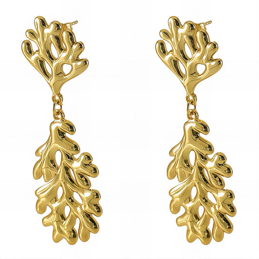 18K Gold Plated Stainless Steel Drop Earrings, Intensity - The Best Accessory