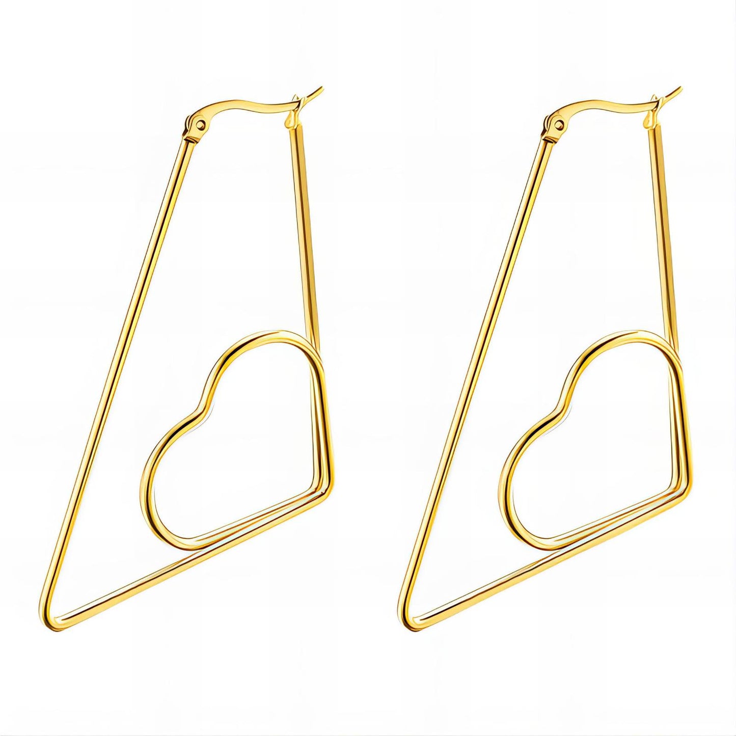 18K gold plated Stainless steel  Hearts earrings, Intensity - The Best Accessory