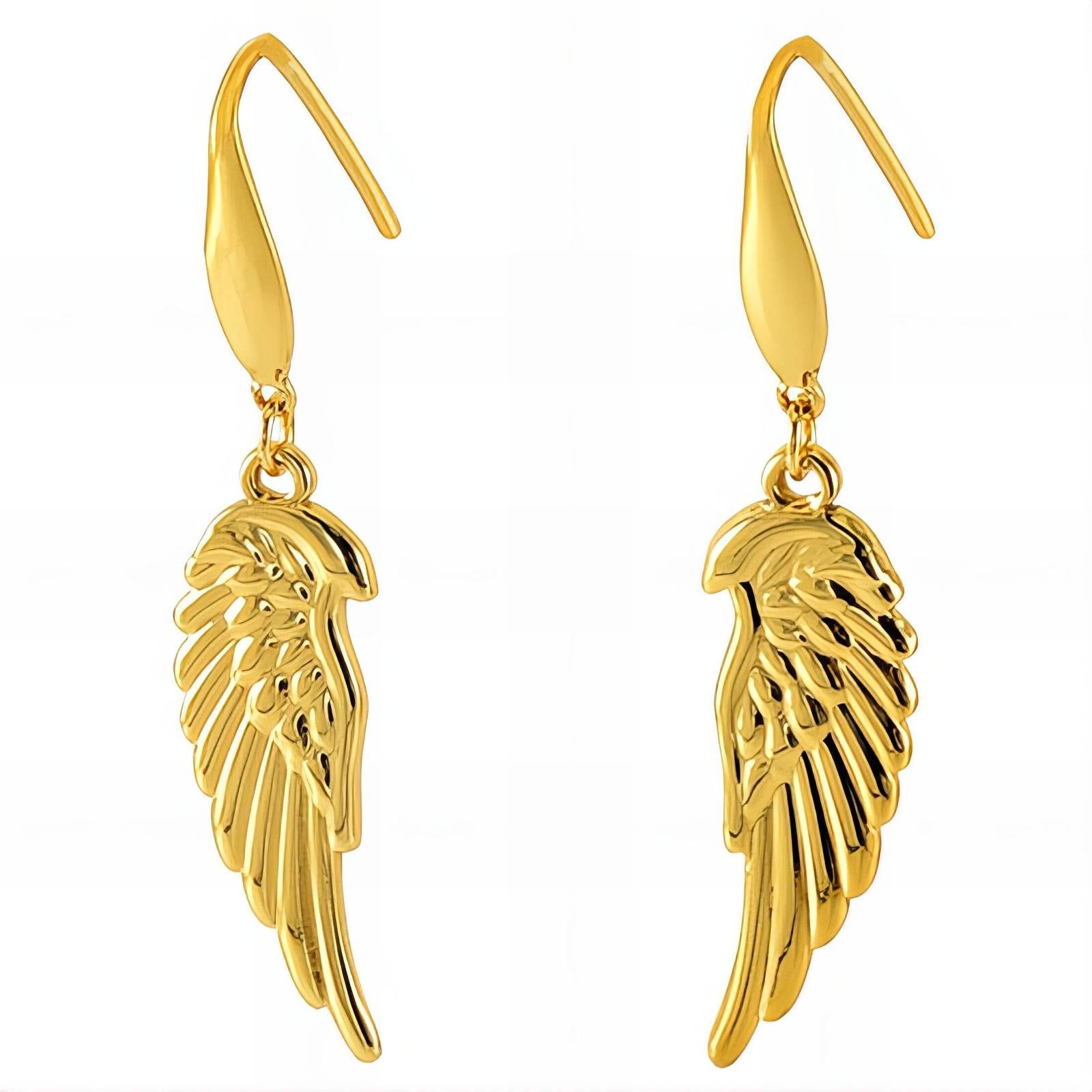 18K gold plated Stainless steel  Feathers earrings, Intensity - The Best Accessory