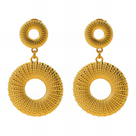 18K Gold Plated Stainless Steel Drop Earrings, Intensity - The Best Accessory