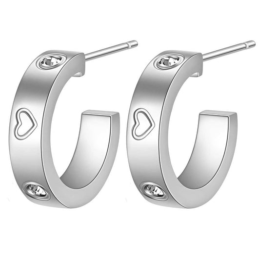 Stainless steel  Hearts earrings, Intensity - The Best Accessory