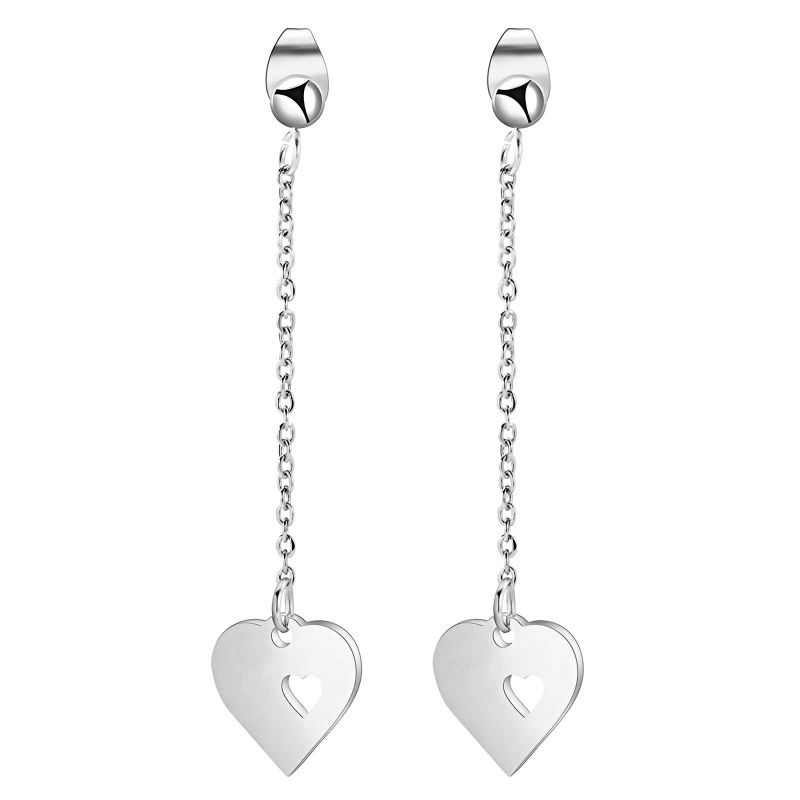 Stainless steel  Hearts earrings, Intensity - The Best Accessory