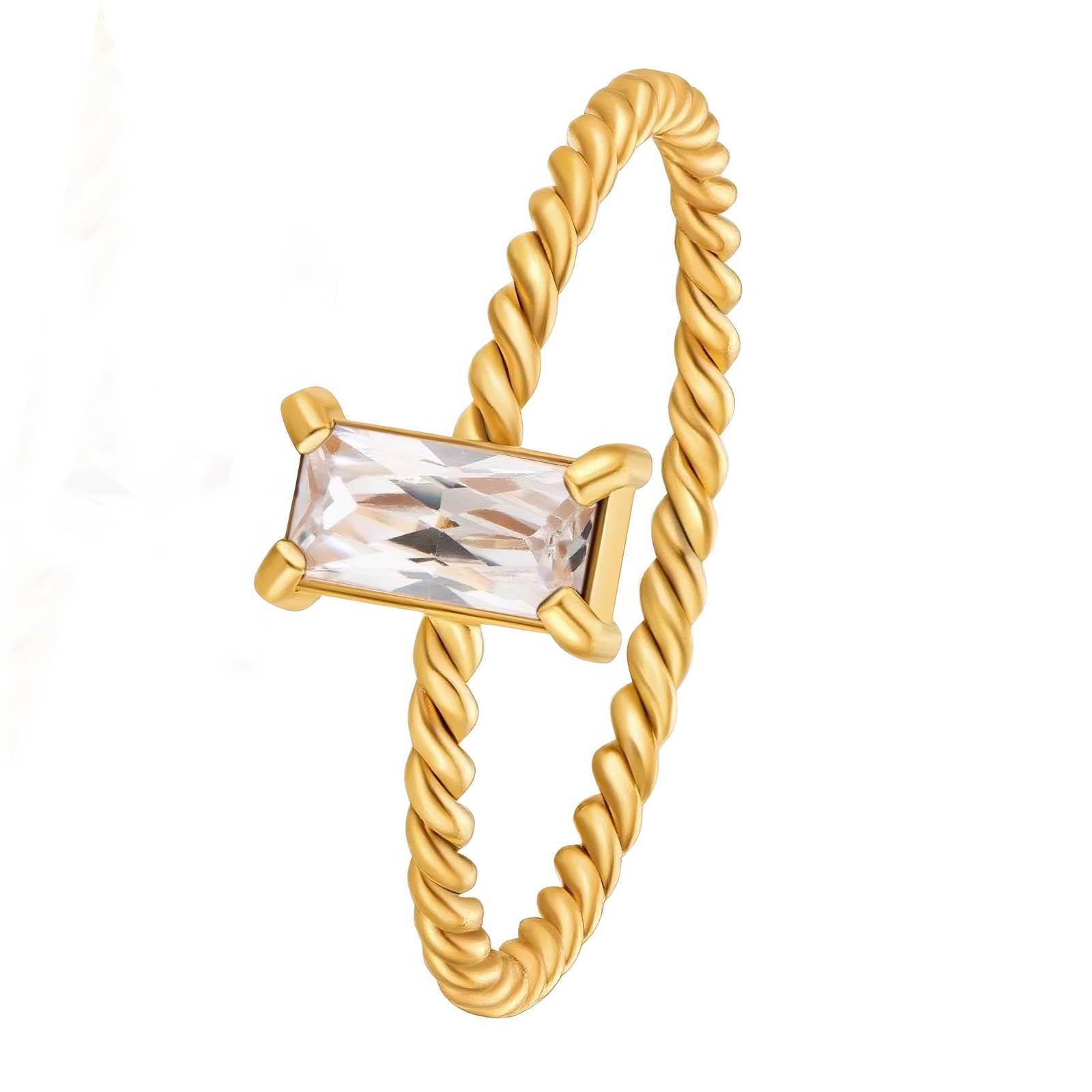 18K gold plated Stainless steel finger ring, Intensity - The Best Accessory