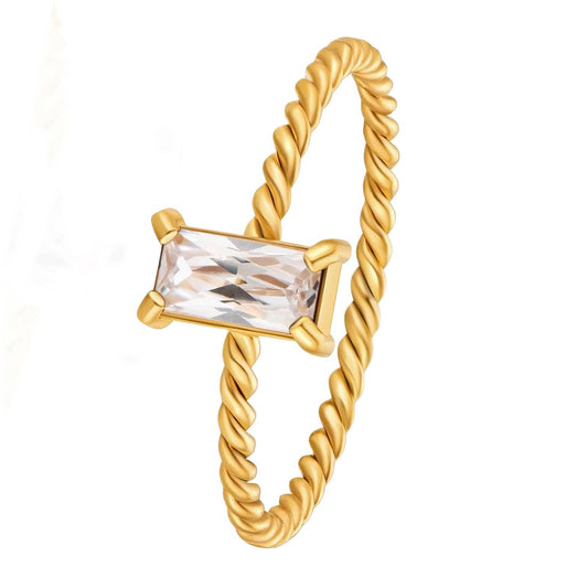 18K gold plated Stainless steel finger ring, Intensity - The Best Accessory