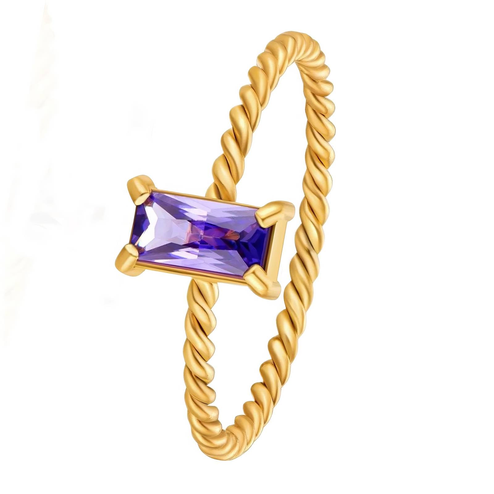 18K gold plated Stainless steel finger ring, Intensity - The Best Accessory