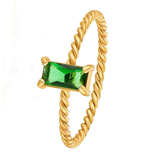 18K gold plated Stainless steel finger ring, Intensity - The Best Accessory