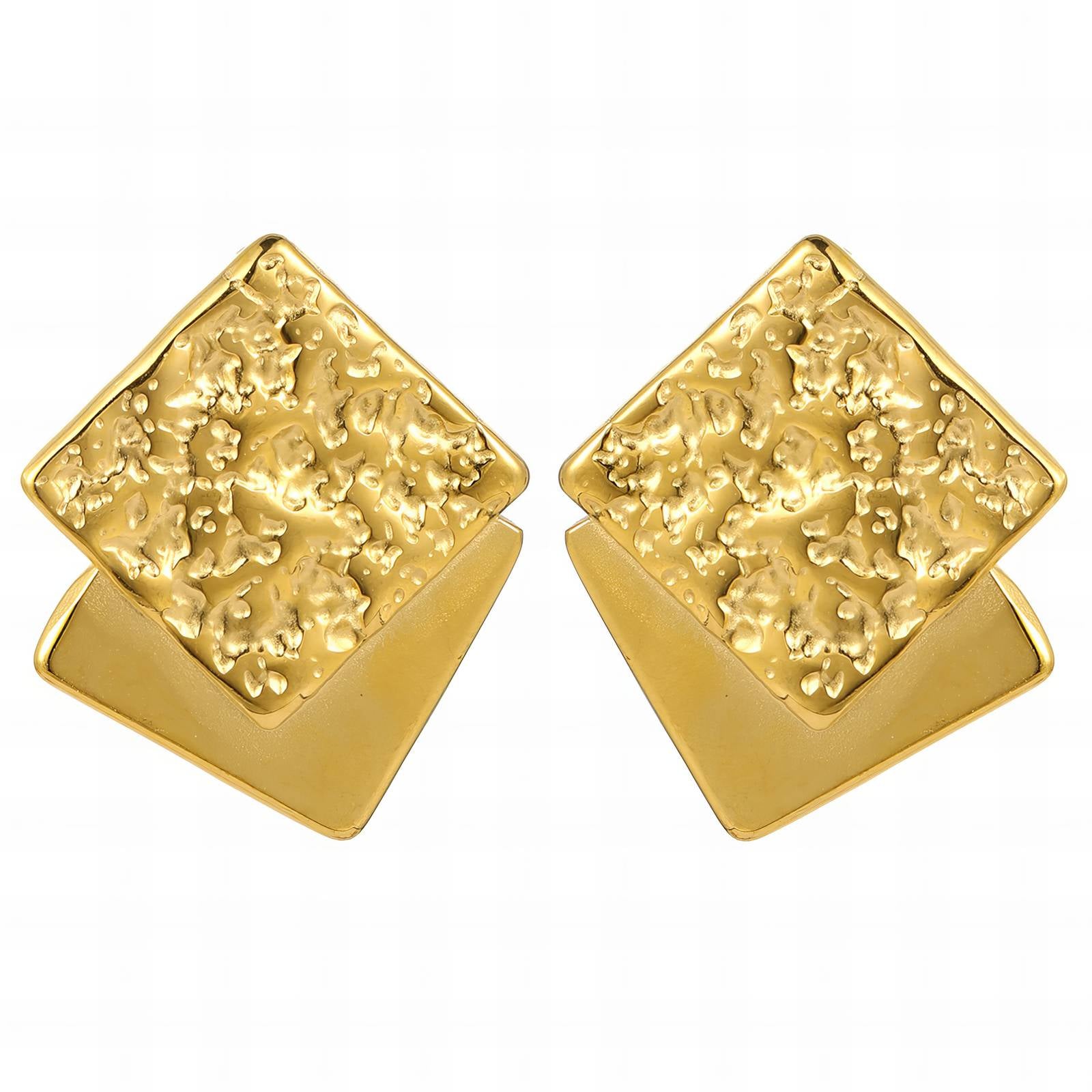18K Gold Plated Stainless Steel Stud Earrings, Intensity - The Best Accessory