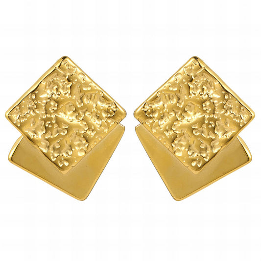 18K Gold Plated Stainless Steel Stud Earrings, Intensity - The Best Accessory