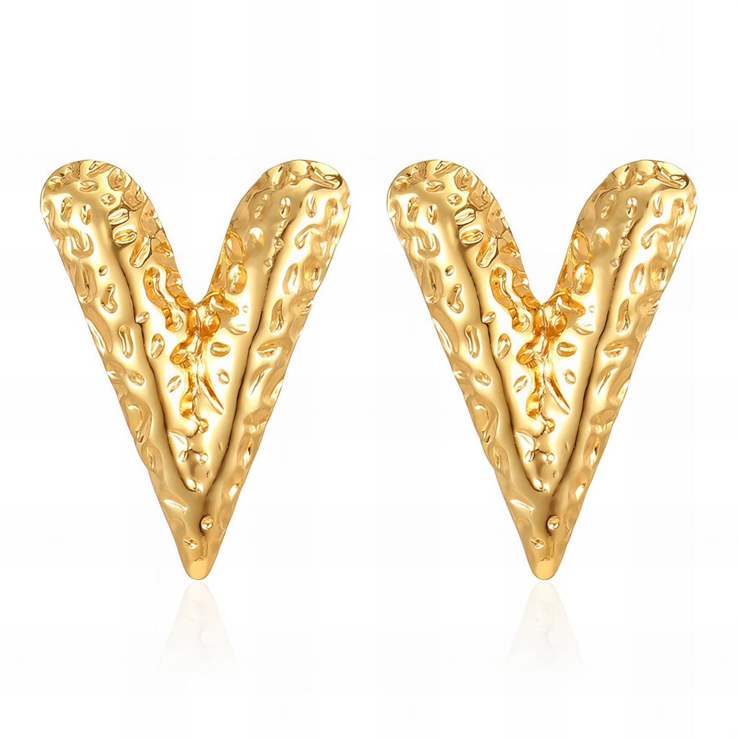 18K Gold Plated Stainless Steel Stud Earrings, Intensity
