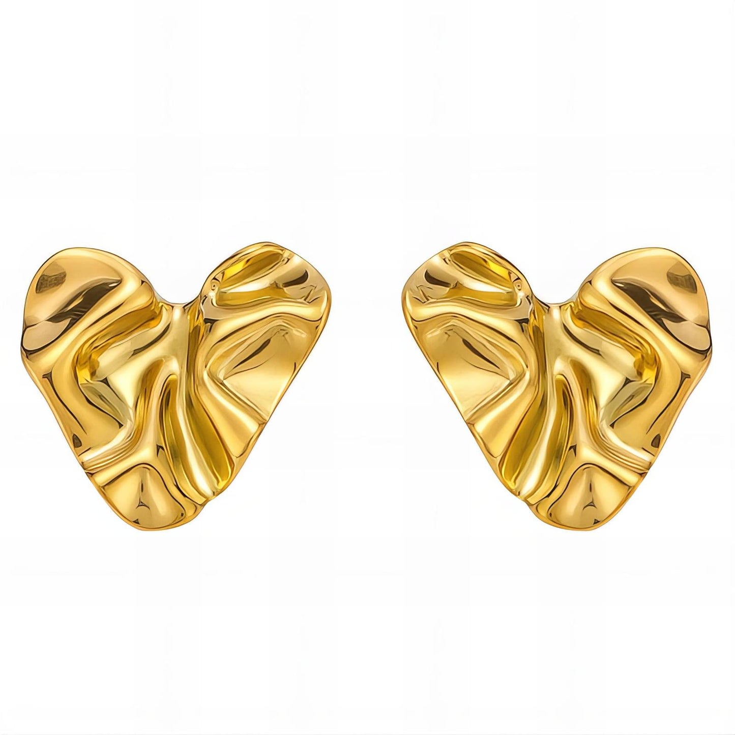 18K gold plated Stainless steel  Hearts earrings, Intensity - The Best Accessory