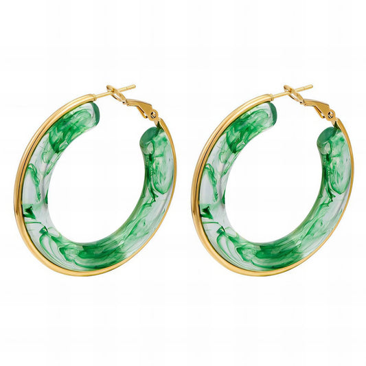 18K Gold Plated Stainless Steel Hoop Earrings, Intensity - The Best Accessory
