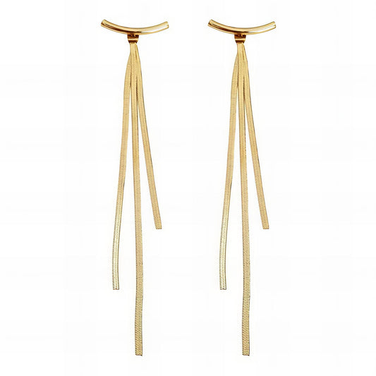 18K Gold Plated Stainless Steel Drop Earrings, Intensity - The Best Accessory