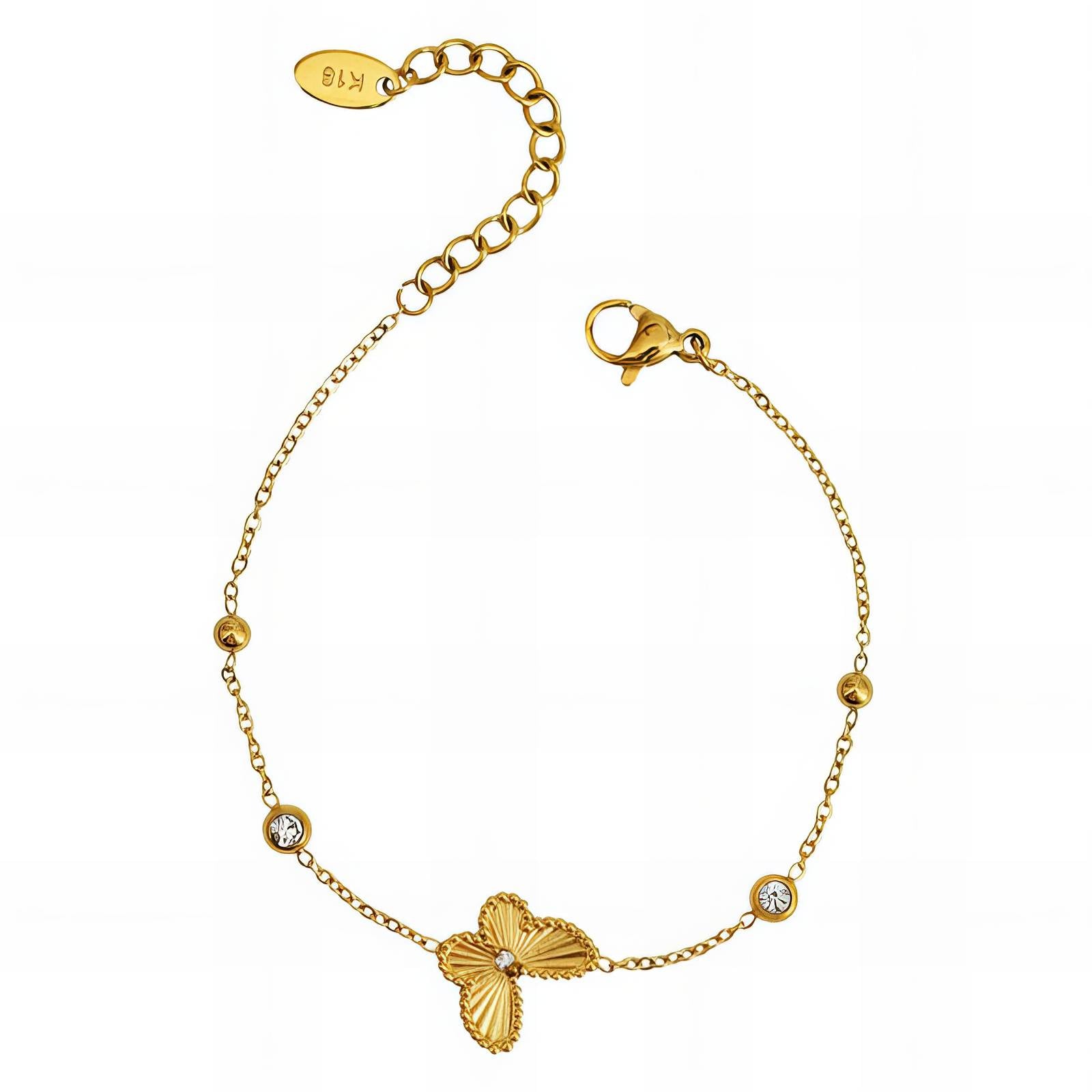18K gold plated Stainless steel  butterfly bracelet, Intensity - The Best Accessory