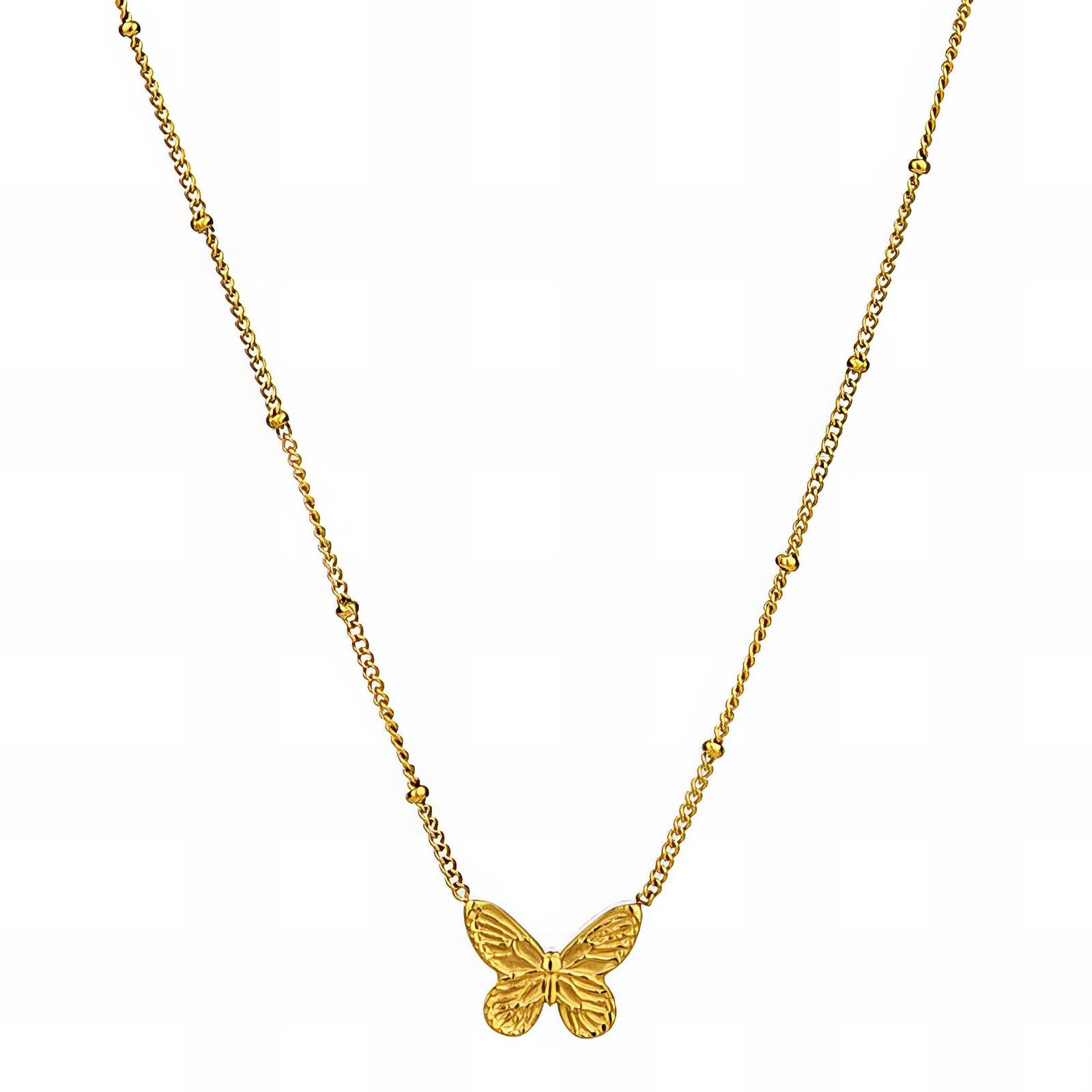 18K gold plated Stainless steel  butterfly necklace, Intensity - The Best Accessory
