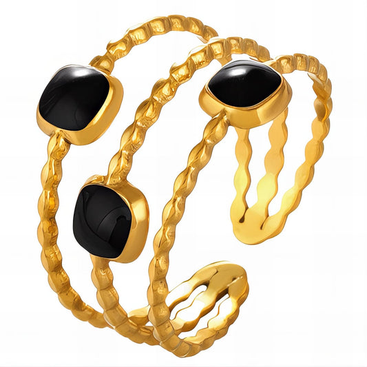 18K gold plated Stainless steel finger ring, Intensity - The Best Accessory