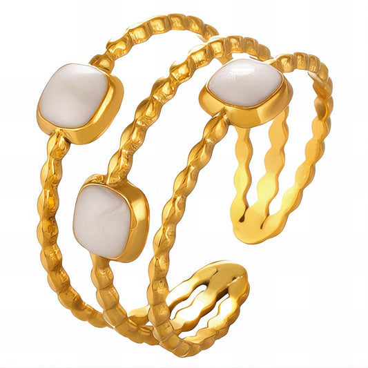 18K gold plated Stainless steel finger ring, Intensity - The Best Accessory