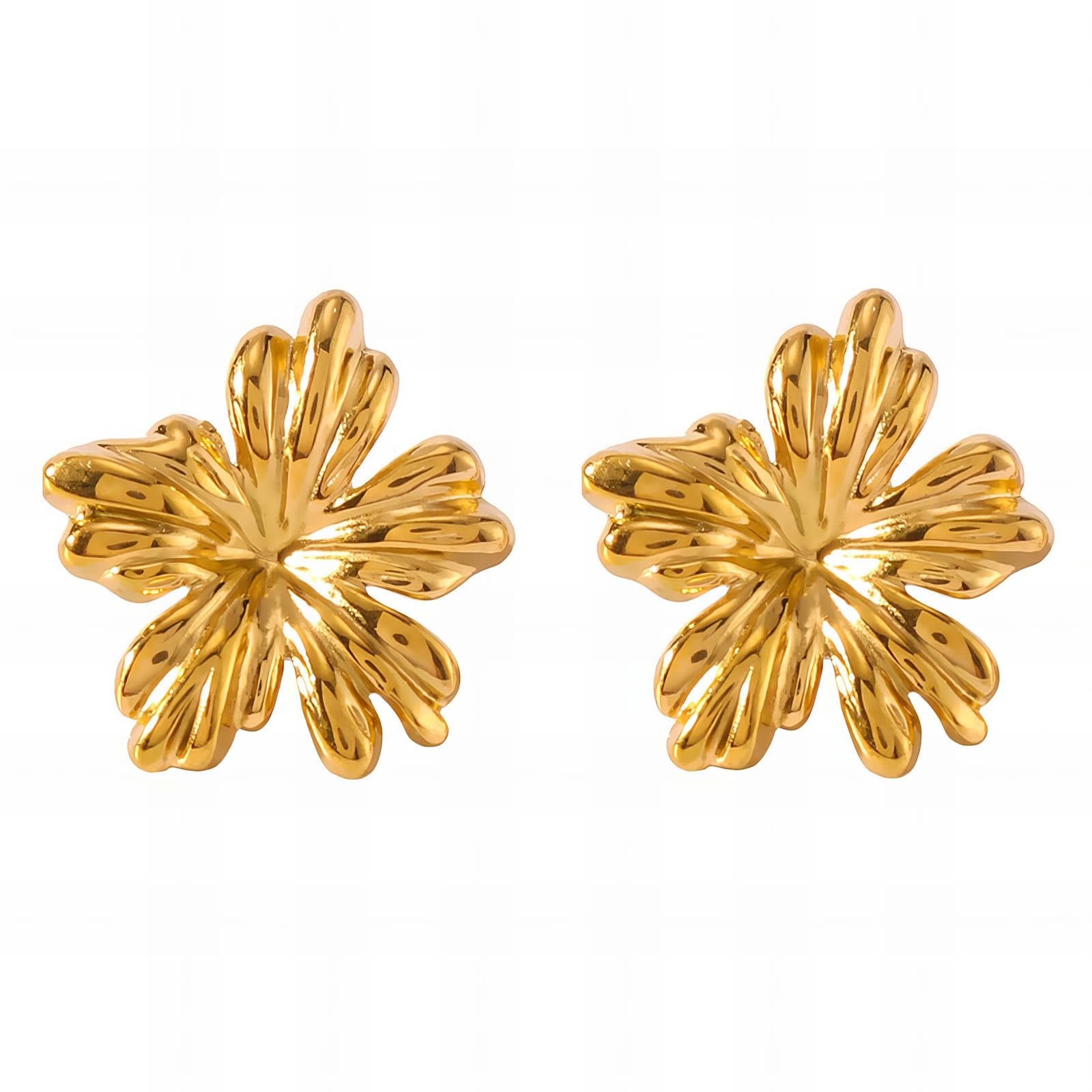 18K gold plated Stainless steel  Flowers earrings, Intensity - The Best Accessory