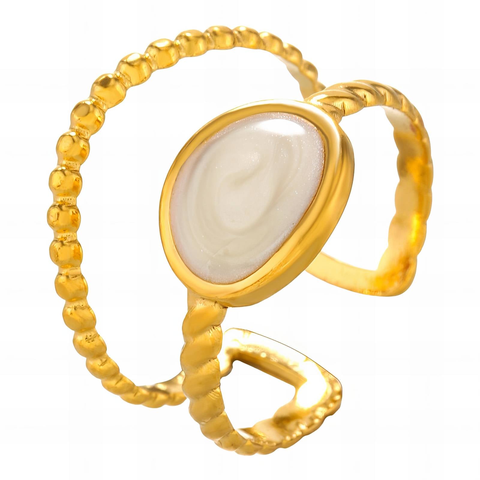 18K gold plated Stainless steel finger ring, Intensity - The Best Accessory