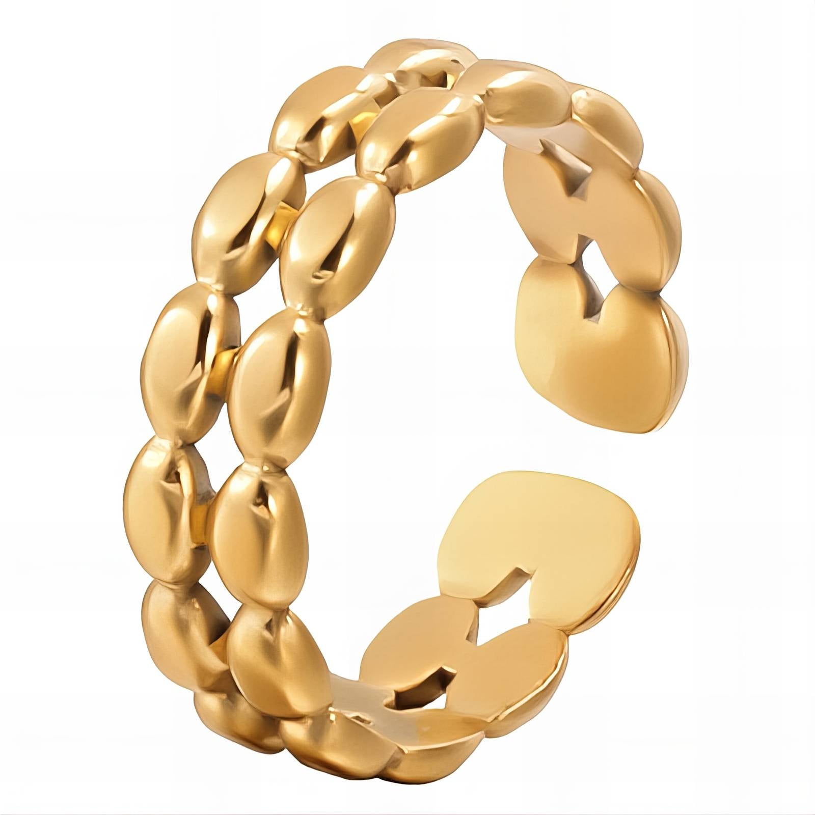 18K gold plated Stainless steel finger ring, Intensity - The Best Accessory