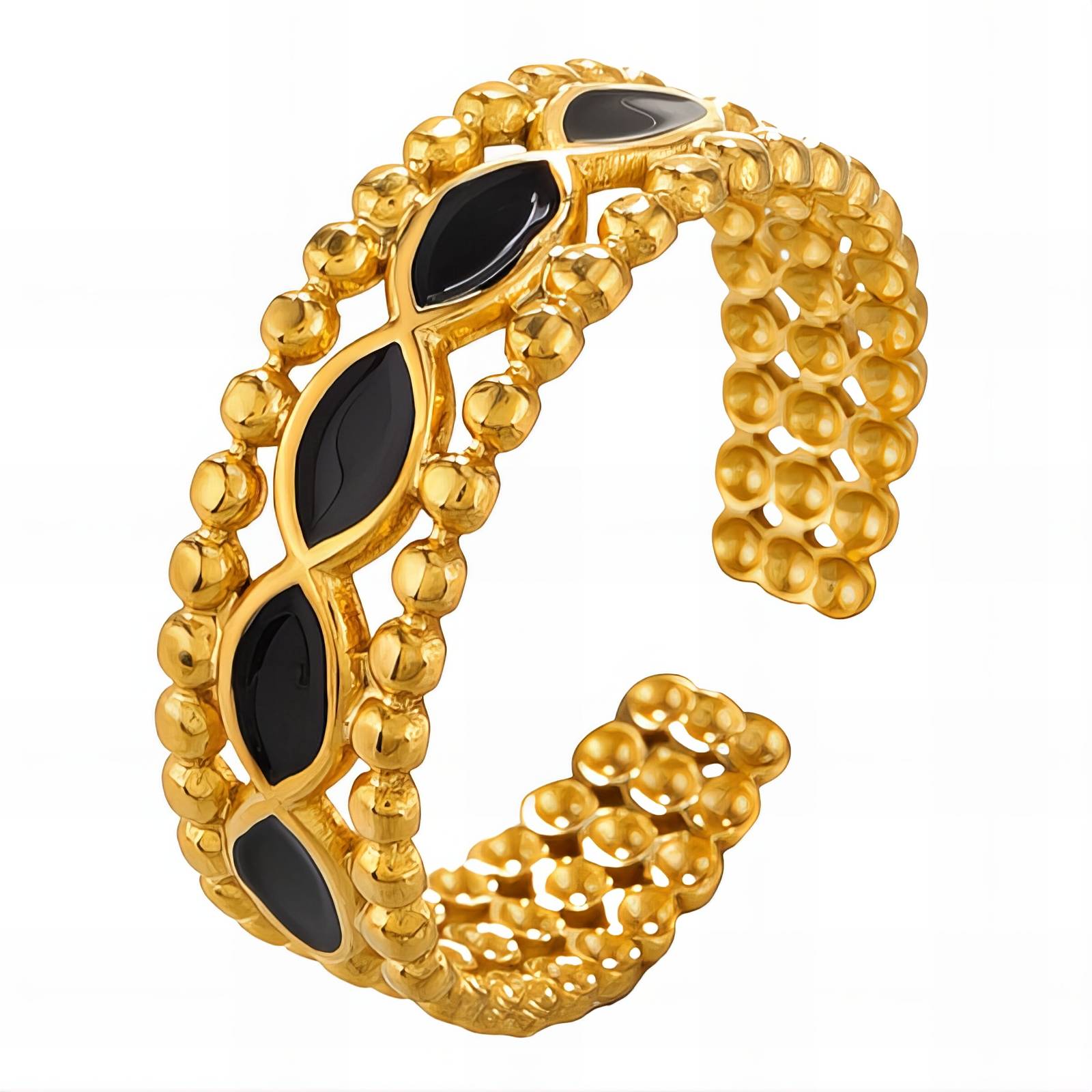 18K gold plated Stainless steel finger ring, Intensity - The Best Accessory