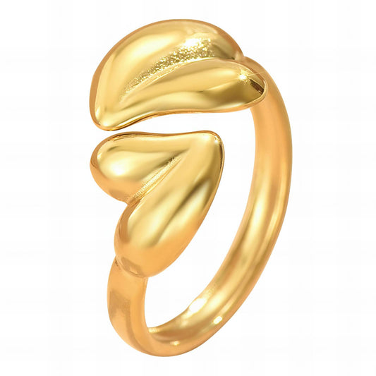 18K gold plated Stainless steel  Hearts finger ring, Intensity - The Best Accessory
