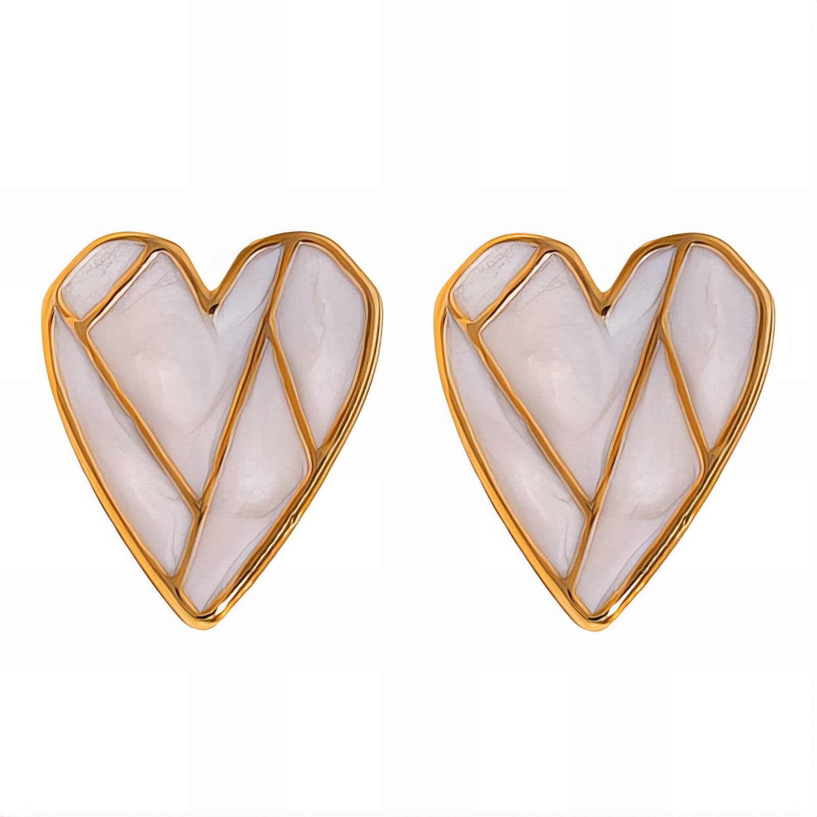 18K gold plated Stainless steel  Hearts earrings, Intensity - The Best Accessory