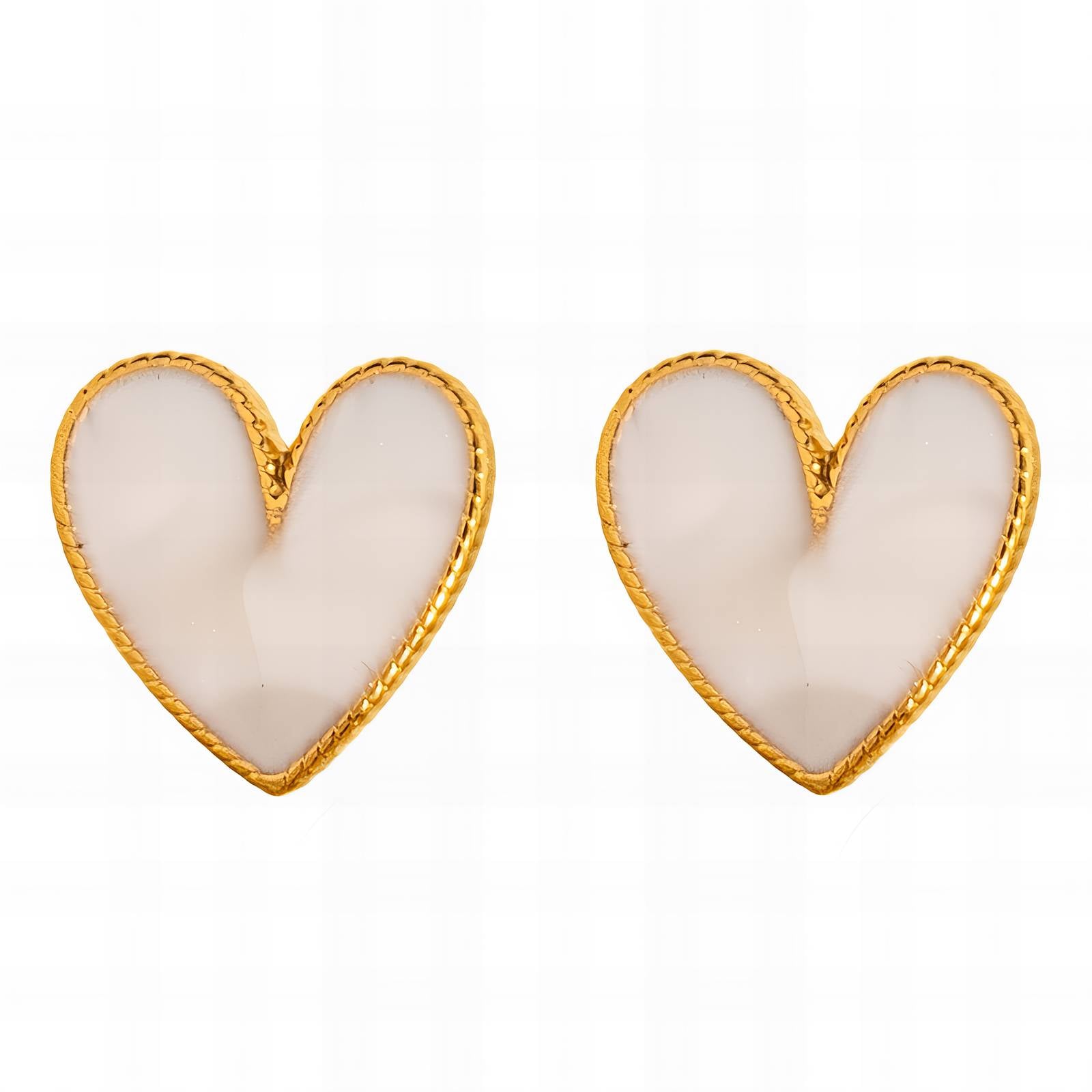 18K gold plated Stainless steel  Hearts earrings, Intensity - The Best Accessory