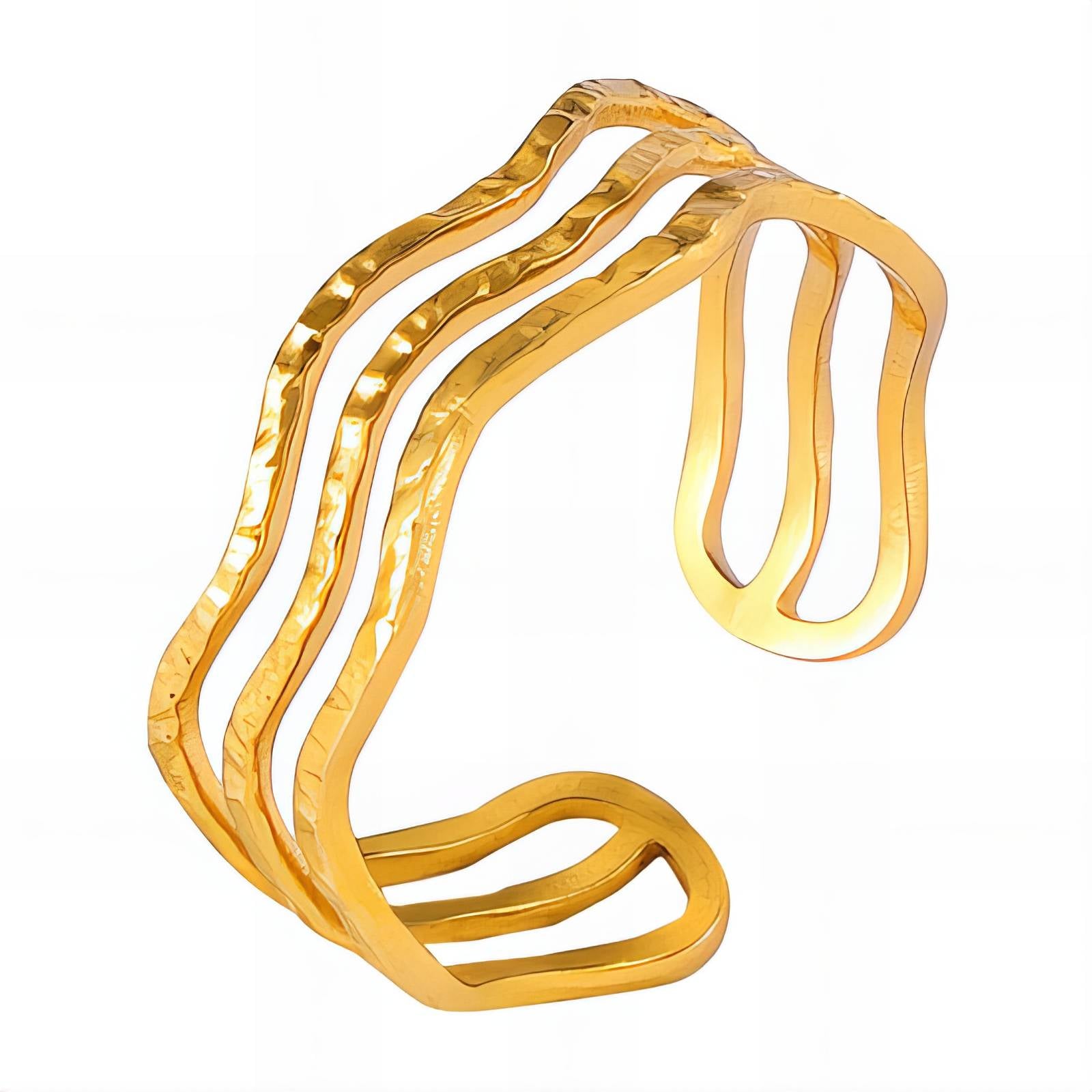 18K gold plated Stainless steel finger ring, Intensity - The Best Accessory