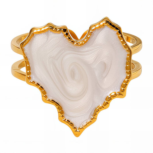 18K gold plated Stainless steel  Heart finger ring, Intensity - The Best Accessory