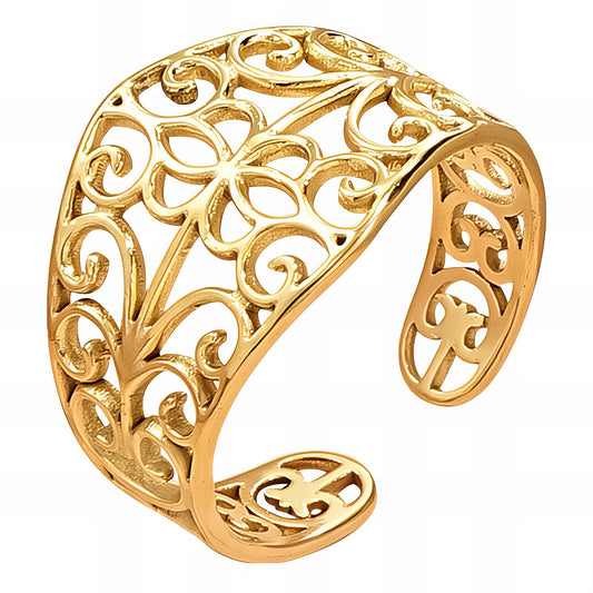 18K gold plated Stainless steel finger ring, Intensity - The Best Accessory