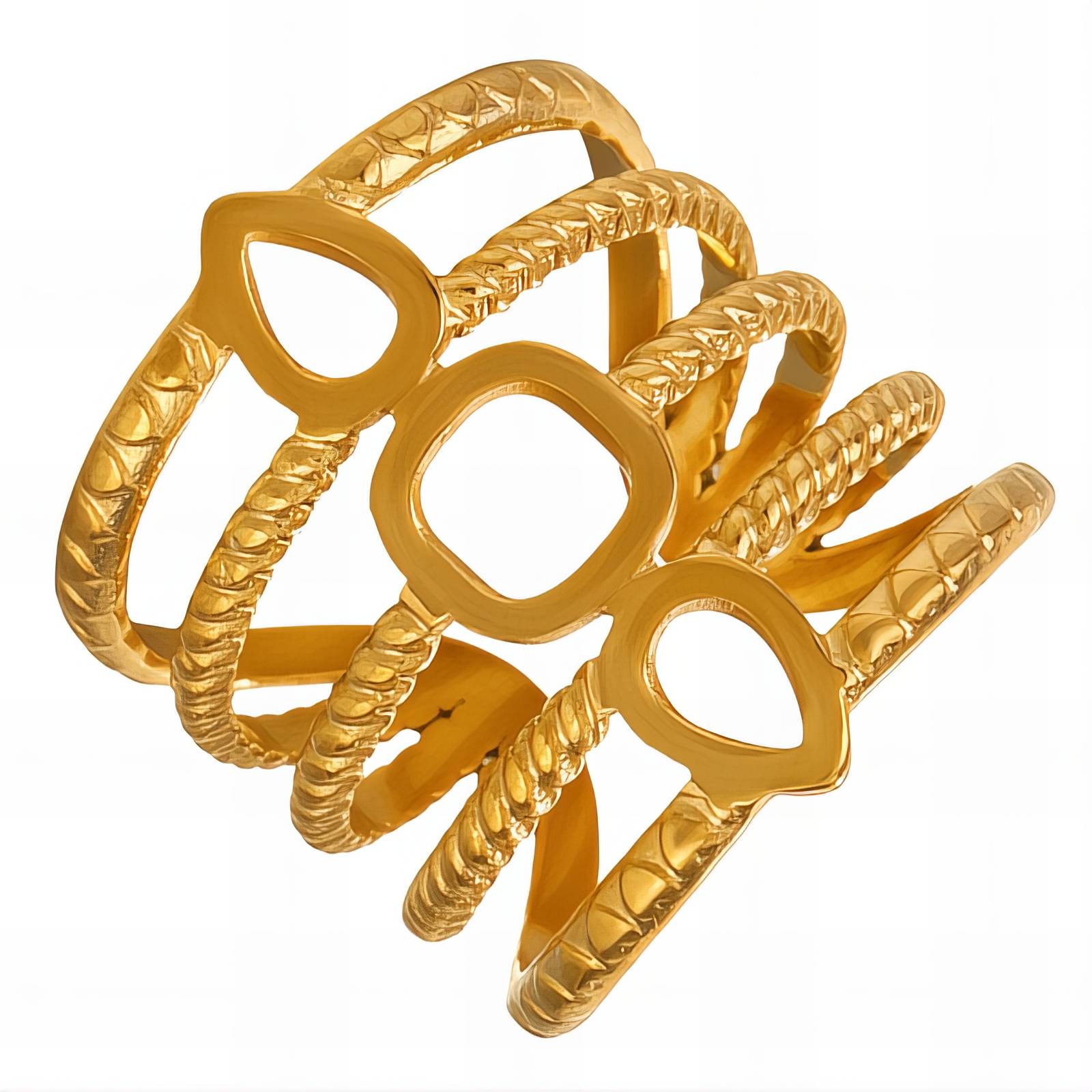 18K gold plated Stainless steel finger ring, Intensity - The Best Accessory