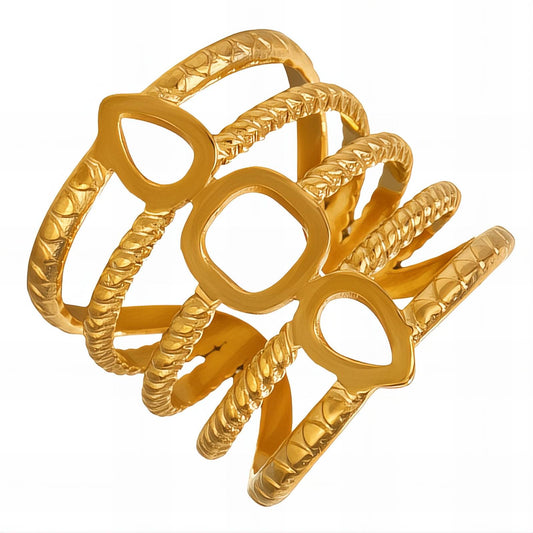 18K gold plated Stainless steel finger ring, Intensity - The Best Accessory