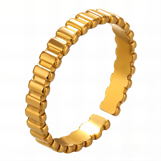 18K gold plated Stainless steel finger ring, Intensity - The Best Accessory