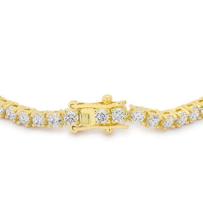 Goldtone Finish Victorian Cubic Zirconia Tennis 7 Inch Bracelet - The Best Accessory