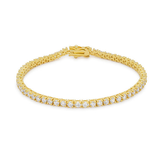Goldtone Finish Victorian Cubic Zirconia Tennis 8 Inch Bracelet - The Best Accessory